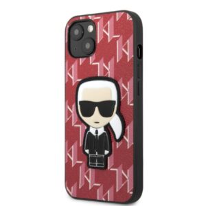 Karl Lagerfeld KLHCP13SPMNIKPI Apple iPhone 13 mini 5,4" kietas dėklas red Monogram Ikonik Patch - Image 2
