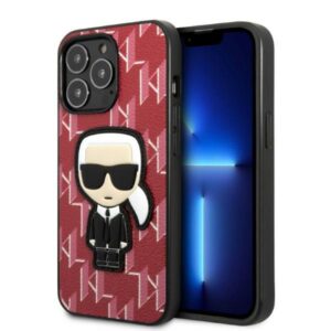 Karl Lagerfeld KLHCP13XPMNIKPI Apple iPhone 13 Pro Max 6,7" kietas dėklas red Monogram Ikonik Patch - Image 1