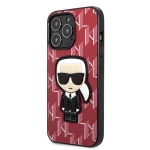 Karl Lagerfeld KLHCP13XPMNIKPI Apple iPhone 13 Pro Max 6,7" kietas dėklas red Monogram Ikonik Patch - Image 2