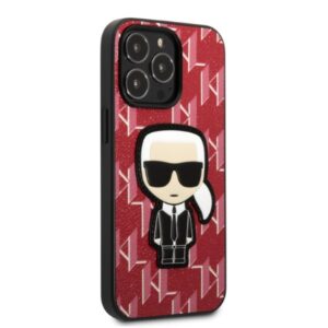 Karl Lagerfeld KLHCP13XPMNIKPI Apple iPhone 13 Pro Max 6,7" kietas dėklas red Monogram Ikonik Patch - Image 4