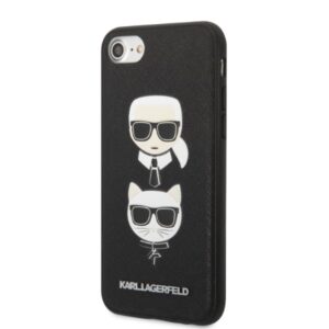Karl Lagerfeld KLHCI8SAKICKCBK Apple iPhone 7/8 / SE 2020 / SE 2022 juodos spalvos kietas dėklas Saffiano Karl&Cho - Image 2