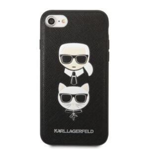 Karl Lagerfeld KLHCI8SAKICKCBK Apple iPhone 7/8 / SE 2020 / SE 2022 juodos spalvos kietas dėklas Saffiano Karl&Cho - Image 3