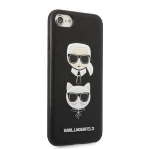 Karl Lagerfeld KLHCI8SAKICKCBK Apple iPhone 7/8 / SE 2020 / SE 2022 juodos spalvos kietas dėklas Saffiano Karl&Cho - Image 4
