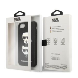Karl Lagerfeld KLHCI8SAKICKCBK Apple iPhone 7/8 / SE 2020 / SE 2022 juodos spalvos kietas dėklas Saffiano Karl&Cho - Image 8