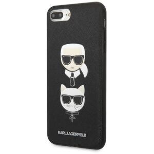 Karl Lagerfeld KLHCI8LSAKICKCBK Apple iPhone7 Plus / 8 Plus juodos spalvos kietas dėklas Saffiano Karl&Choupette - Image 2