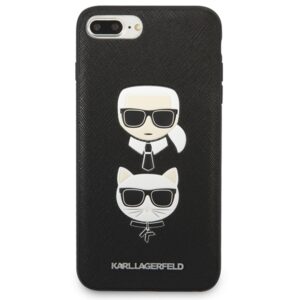 Karl Lagerfeld KLHCI8LSAKICKCBK Apple iPhone7 Plus / 8 Plus juodos spalvos kietas dėklas Saffiano Karl&Choupette - Image 3