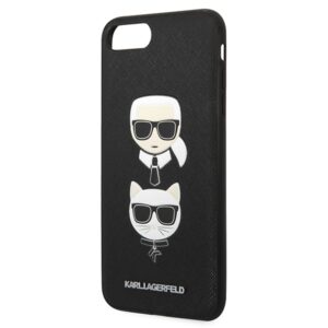 Karl Lagerfeld KLHCI8LSAKICKCBK Apple iPhone7 Plus / 8 Plus juodos spalvos kietas dėklas Saffiano Karl&Choupette - Image 6