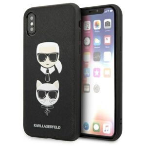 Karl Lagerfeld KLHCPXSAKICKCBK Apple iPhone X/XS juodos spalvos Saffiano Karl&Choupette Head
