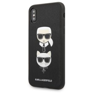 Karl Lagerfeld KLHCPXSAKICKCBK Apple iPhone X/XS juodos spalvos Saffiano Karl&Choupette Head - Image 2