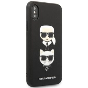 Karl Lagerfeld KLHCI65SAKICKCBK Apple iPhone XS Max juodos spalvos kietas dėklas Saffiano Karl&Choupette Head - Image 5