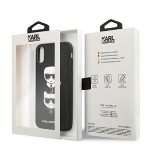 Karl Lagerfeld KLHCI65SAKICKCBK Apple iPhone XS Max juodos spalvos kietas dėklas Saffiano Karl&Choupette Head - Image 7