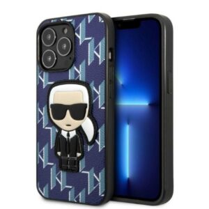 Karl Lagerfeld KLHCP13XPMNIKBL Apple iPhone 13 Pro Max 6,7" kietas dėklas blue Monogram Ikonik Patch - Image 1