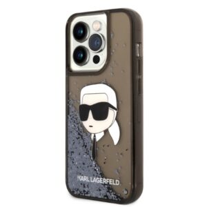 Karl Lagerfeld KLHCP14XLNKHCK Apple iPhone 14 Pro Max 6,7" juodos spalvos kietas dėklas Glitter Karl Head - Image 2