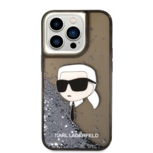 Karl Lagerfeld KLHCP14XLNKHCK Apple iPhone 14 Pro Max 6,7" juodos spalvos kietas dėklas Glitter Karl Head - Image 3