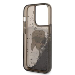 Karl Lagerfeld KLHCP14XLNKHCK Apple iPhone 14 Pro Max 6,7" juodos spalvos kietas dėklas Glitter Karl Head - Image 7