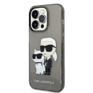 Karl Lagerfeld KLHCP14XHNKCTGK Apple iPhone 14 Pro Max 6,7" juodos spalvos kietas dėklas Glitter Karl&Choupette - Image 2
