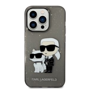 Karl Lagerfeld KLHCP14XHNKCTGK Apple iPhone 14 Pro Max 6,7" juodos spalvos kietas dėklas Glitter Karl&Choupette - Image 3