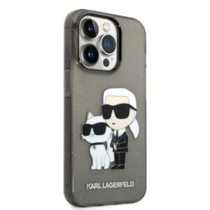 Karl Lagerfeld KLHCP14XHNKCTGK Apple iPhone 14 Pro Max 6,7" juodos spalvos kietas dėklas Glitter Karl&Choupette - Image 4