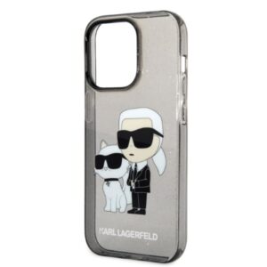 Karl Lagerfeld KLHCP14XHNKCTGK Apple iPhone 14 Pro Max 6,7" juodos spalvos kietas dėklas Glitter Karl&Choupette - Image 6