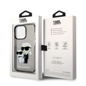 Karl Lagerfeld KLHCP14XHNKCTGK Apple iPhone 14 Pro Max 6,7" juodos spalvos kietas dėklas Glitter Karl&Choupette - Image 8