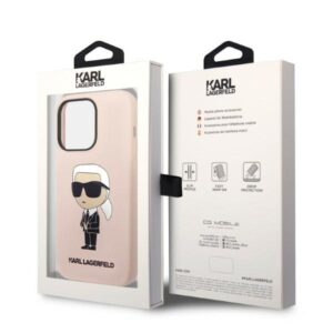Karl Lagerfeld KLHMP14LSNIKBCP Apple iPhone 14 Pro 6,1" kietas dėklas rožinės spalvos Silicone Ikonik Magsafe - Image 8