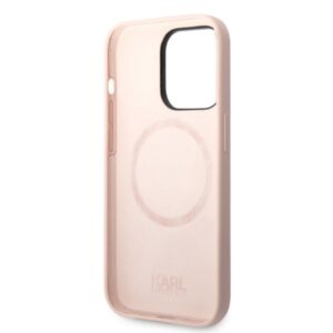 Karl Lagerfeld KLHMP14XSNIKBCP Apple iPhone 14 Pro Max 6,7" kietas dėklas rožinės spalvos Silicone Ikonik Magsafe - Image 7