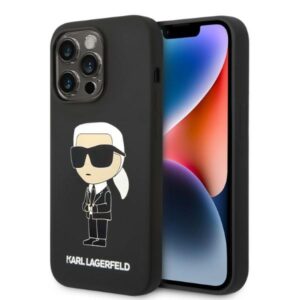 Karl Lagerfeld KLHCP14LSNIKBCK Apple iPhone 14 Pro 6,1" kietas dėklas juodos spalvos Silicone Ikonik - Image 1