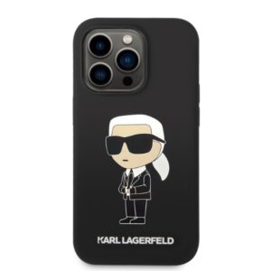 Karl Lagerfeld KLHCP14LSNIKBCK Apple iPhone 14 Pro 6,1" kietas dėklas juodos spalvos Silicone Ikonik - Image 3