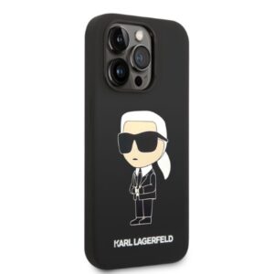 Karl Lagerfeld KLHCP14LSNIKBCK Apple iPhone 14 Pro 6,1" kietas dėklas juodos spalvos Silicone Ikonik - Image 4