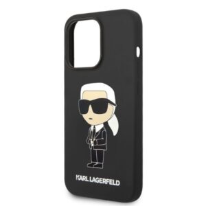 Karl Lagerfeld KLHCP14LSNIKBCK Apple iPhone 14 Pro 6,1" kietas dėklas juodos spalvos Silicone Ikonik - Image 6
