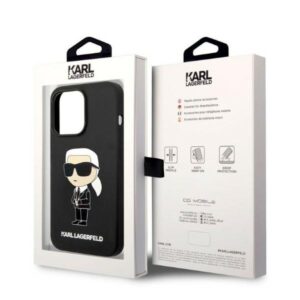 Karl Lagerfeld KLHCP14LSNIKBCK Apple iPhone 14 Pro 6,1" kietas dėklas juodos spalvos Silicone Ikonik - Image 8