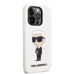 Karl Lagerfeld KLHCP14XSNIKBCH Apple iPhone 14 Pro Max 6,7" kietas dėklas baltos spalvos Silicone Ikonik - Image 4