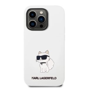 Karl Lagerfeld KLHCP14LSNCHBCH Apple iPhone 14 Pro 6,1" kietas dėklas baltos spalvos Silicone Choupette - Image 3