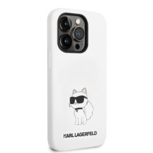 Karl Lagerfeld KLHCP14LSNCHBCH Apple iPhone 14 Pro 6,1" kietas dėklas baltos spalvos Silicone Choupette - Image 4