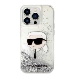 Karl Lagerfeld KLHCP14XLNKHCH Apple iPhone 14 Pro Max 6,7" silver kietas dėklas Glitter Karl Head - Image 3