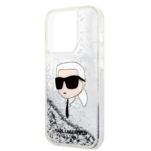 Karl Lagerfeld KLHCP14XLNKHCH Apple iPhone 14 Pro Max 6,7" silver kietas dėklas Glitter Karl Head - Image 6