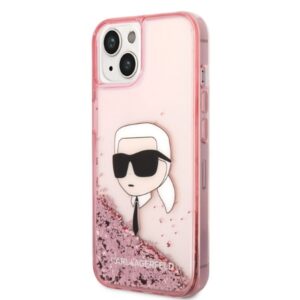 Karl Lagerfeld KLHCP14MLNKHCP Apple iPhone 14 Plus / 15 Plus 6,7" rožinės spalvos kietas dėklas Glitter Karl Head - Image 2