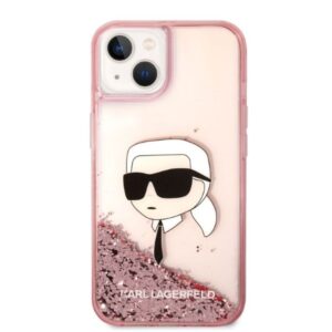 Karl Lagerfeld KLHCP14MLNKHCP Apple iPhone 14 Plus / 15 Plus 6,7" rožinės spalvos kietas dėklas Glitter Karl Head - Image 3