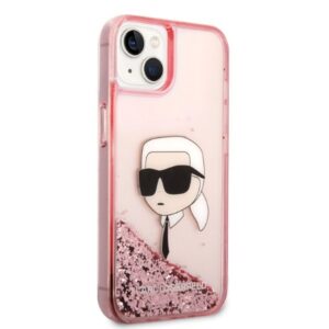 Karl Lagerfeld KLHCP14MLNKHCP Apple iPhone 14 Plus / 15 Plus 6,7" rožinės spalvos kietas dėklas Glitter Karl Head - Image 4