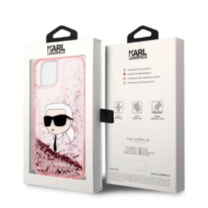 Karl Lagerfeld KLHCP14MLNKHCP Apple iPhone 14 Plus / 15 Plus 6,7" rožinės spalvos kietas dėklas Glitter Karl Head - Image 8