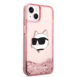 Karl Lagerfeld KLHCP14MLNCHCP Apple iPhone 14 Plus / 15 Plus 6,7" rožinės spalvos kietas dėklas Glitter Choupette He - Image 4