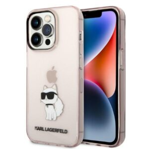 Karl Lagerfeld KLHCP14LHNCHTCP Apple iPhone 14 Pro 6,1" rožinės spalvos kietas dėklas Ikonik Choupette - Image 1