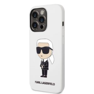 Karl Lagerfeld KLHCP14LSNIKBCH Apple iPhone 14 Pro 6,1" kietas dėklas baltos spalvos Silicone Ikonik - Image 2
