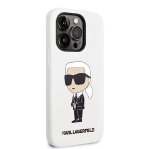 Karl Lagerfeld KLHCP14LSNIKBCH Apple iPhone 14 Pro 6,1" kietas dėklas baltos spalvos Silicone Ikonik - Image 4