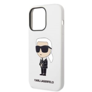 Karl Lagerfeld KLHCP14LSNIKBCH Apple iPhone 14 Pro 6,1" kietas dėklas baltos spalvos Silicone Ikonik - Image 6