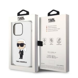 Karl Lagerfeld KLHCP14LSNIKBCH Apple iPhone 14 Pro 6,1" kietas dėklas baltos spalvos Silicone Ikonik - Image 8