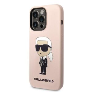 Karl Lagerfeld KLHCP14LSNIKBCP Apple iPhone 14 Pro 6,1" kietas dėklas rožinės spalvos Silicone Ikonik - Image 2