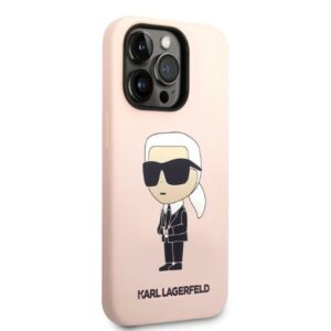 Karl Lagerfeld KLHCP14LSNIKBCP Apple iPhone 14 Pro 6,1" kietas dėklas rožinės spalvos Silicone Ikonik - Image 4