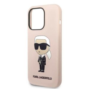 Karl Lagerfeld KLHCP14LSNIKBCP Apple iPhone 14 Pro 6,1" kietas dėklas rožinės spalvos Silicone Ikonik - Image 6
