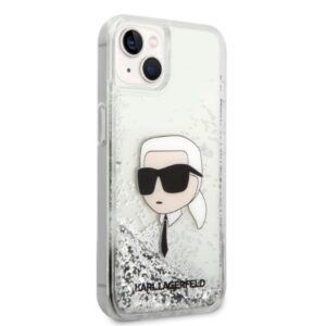 Karl Lagerfeld KLHCP14MLNKHCH Apple iPhone 14 Plus / 15 Plus 6,7" silver kietas dėklas Glitter Karl Head - Image 4
